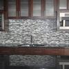 Blue Pearl Sink Countertops with Glass Backsplash 